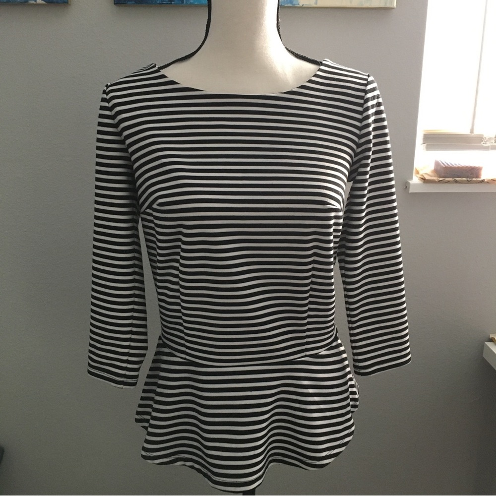 Ann Taylor border striped long sleeve size Small